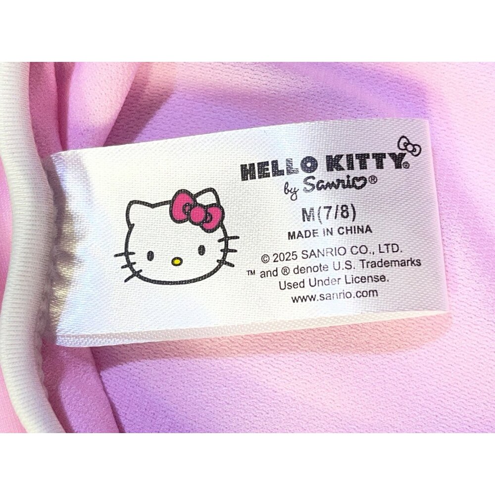 Hello Kitty Pink Girls 7/8 One-Piece Swimsuit With Hawaiian Design - Picture 11 of 11
